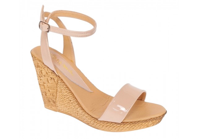 Sandale dama piele naturala cu platforme de 10 cm – Nude Lac S107NDL